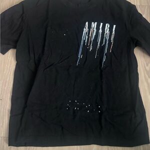 AMIRI Black Drip Logo T-Shirt
